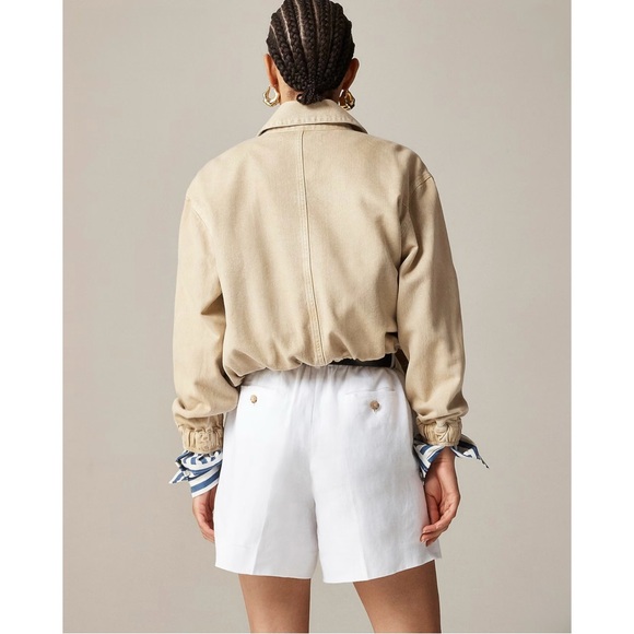 NWT J. Crew 6" Harbor Short Linen White - Picture 6 of 6